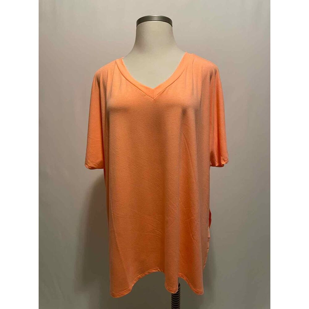 Size 1X Zenana Neon Coral Casual Top